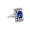 vintage White gold vintage ring with sapphire and diamond 14 kt