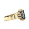 vintage Gouden vintage ring met saffier en diamant 14 krt