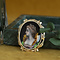 vintage Gold vintage pendant with enamel brooch 14 kt