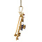 vintage Gouden vintage entourage hanger met emaille, kleursteen en parel 18 kt