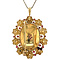 vintage Gouden vintage entourage hanger met emaille, kleursteen en parel 18 kt