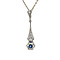 vintage Bicolour gouden vintage art deco hanger met saffier en diamant 14 kt