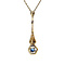 vintage Bicolour gouden vintage art deco hanger met saffier en diamant 14 kt