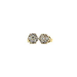 Gold stud earrings with zirconia 14 kt
