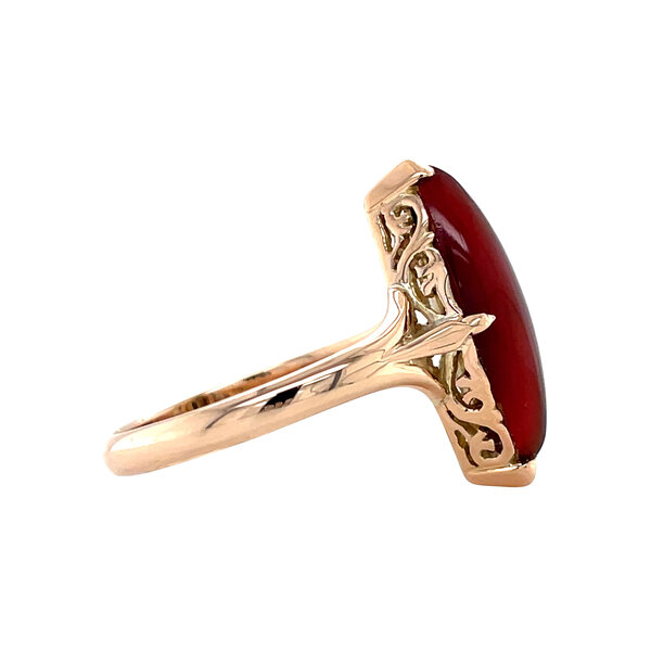 vintage Vintage Victoriaanse rosé ring met carneool 12 kt