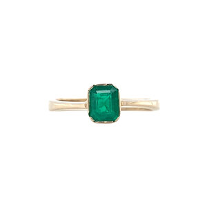 Gouden ring met smaragd 14 kt