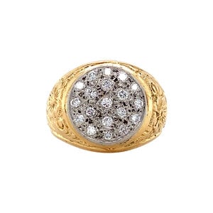 Gold ring with diamond 18 kt