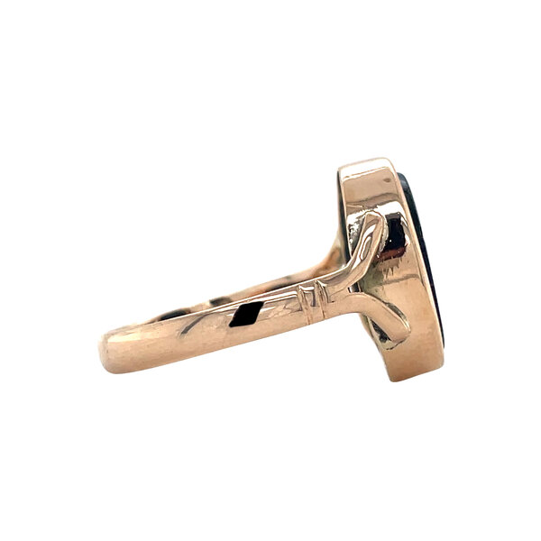 vintage Rose-gold vintage signet ring with colored stone 14 kt