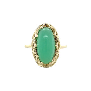 Gold ring with chrysoprase 14 kt