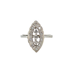 White gold ring with diamond 14 kt