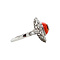 vintage Vintage platina entourage ring met diamant en bloedkoraal 900