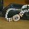 vintage Vintage parel collier met gouden sluiting met saffier en diamant 18 kt