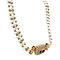 vintage Vintage parel collier met gouden sluiting met saffier en diamant 18 kt