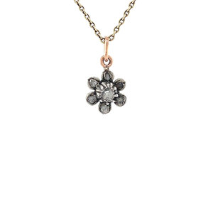 Rose-gold pendant with rose diamond 14 kt/925