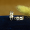 vintage Golden vintage stud earrings with sapphire and diamond 14 kt