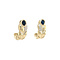 vintage Golden vintage stud earrings with sapphire and diamond 14 kt