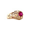 vintage Vintage rosé ring met robijn 12 krt