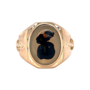 Gold ring with agate 14 kt