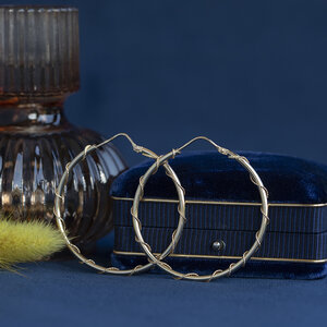 Gold vintage twisted hoop earrings 14 kt