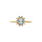 vintage Golden vintage entourage ring with topaz and diamond 14 kt