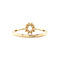 vintage Gouden vintage entourage ring met topaas en diamant 14 krt