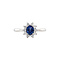 vintage White gold vintage entourage ring with sapphire and diamond 14 kt