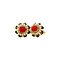 vintage Golden vintage stud earrings with blood coral 14 kt