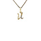 vintage Gouden vintage letter U hanger met diamant 14 krt