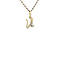 vintage Gold vintage letter U pendant with diamond 14 kt