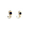 vintage Bicolour gold vintage stud earrings with sapphire and diamond 14 kt