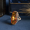 vintage Roségouden vintage ring met heated amber 14 krt
