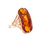 vintage Roségouden vintage ring met heated amber 14 krt