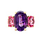 vintage Gouden vintage ring met amethist en kleursteen 14 krt