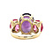 vintage Gouden vintage ring met amethist en kleursteen 14 krt