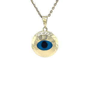 Gold evil eye pendant 14 kt