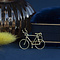 vintage Gouden vintage fiets hanger 14 krt