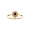 vintage Gouden vintage entourage ring met saffier en diamant 14 krt