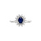 vintage White gold vintage entourage ring with sapphire and diamond 14 kt