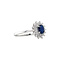 vintage White gold vintage entourage ring with sapphire and diamond 14 kt