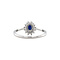 vintage White gold vintage entourage ring with sapphire and diamond 14 kt