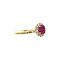 vintage Gold vintage entourage ring with ruby and diamond 14 kt