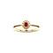 vintage Gouden vintage entourage ring met robijn en diamant 14 krt