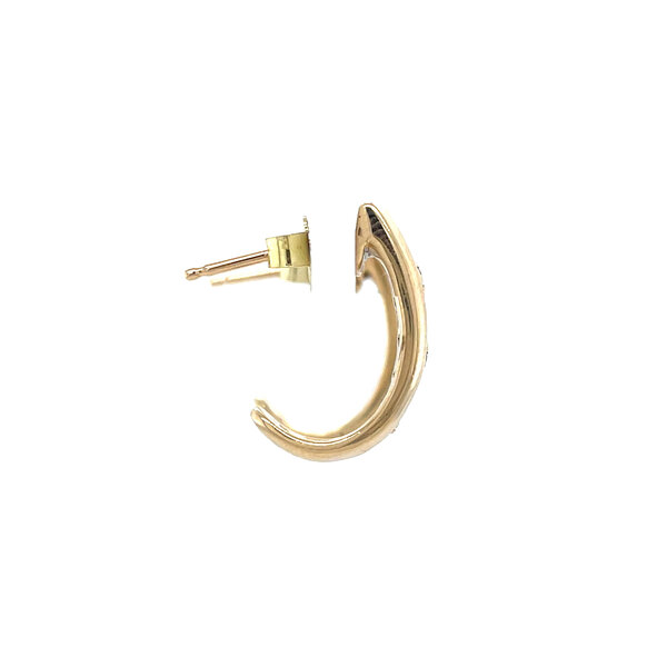 vintage Gouden vintage oorstekers met saffier en diamant 14 krt