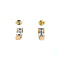 vintage Gold vintage stud earrings with sapphire and diamond 14 kt