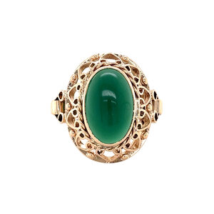 Golden ring with agate 14 kt