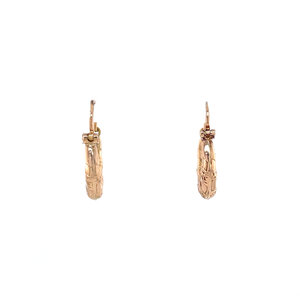 Rose-gold fantasy hoop earrings 14 kt
