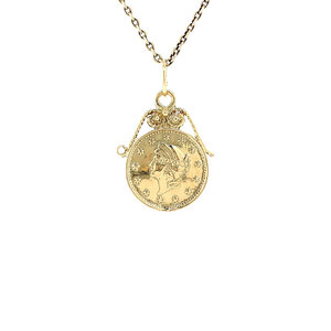 Gouden munt hanger 14 krt