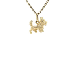 Gouden hond hanger 14 kt