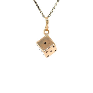 Rose-gold dice pendant 18 kt