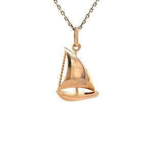 Gouden zeilboot hanger 18 kt